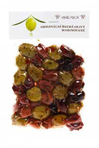 Olivy MIX bez pecky marinované KALAMATA, 150g - Copil, Volos z.p. Řecko
