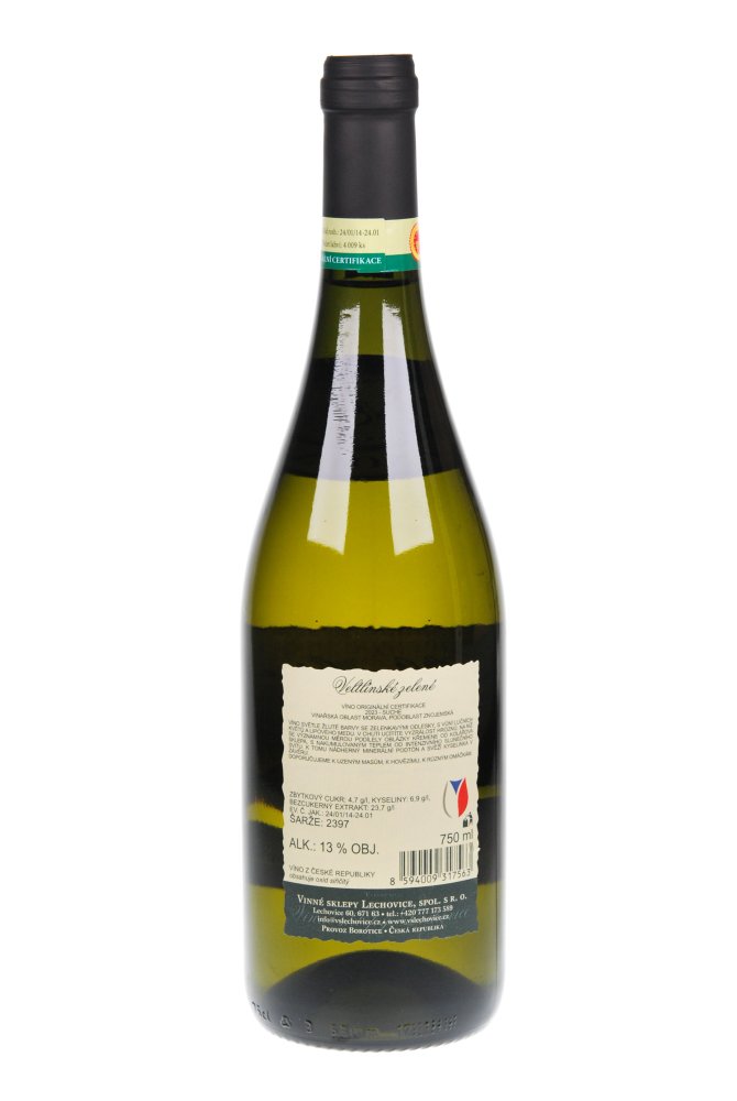 Veltlínské zelené, VOC, suché víno, 2023 - Vinné sklepy Lechovice